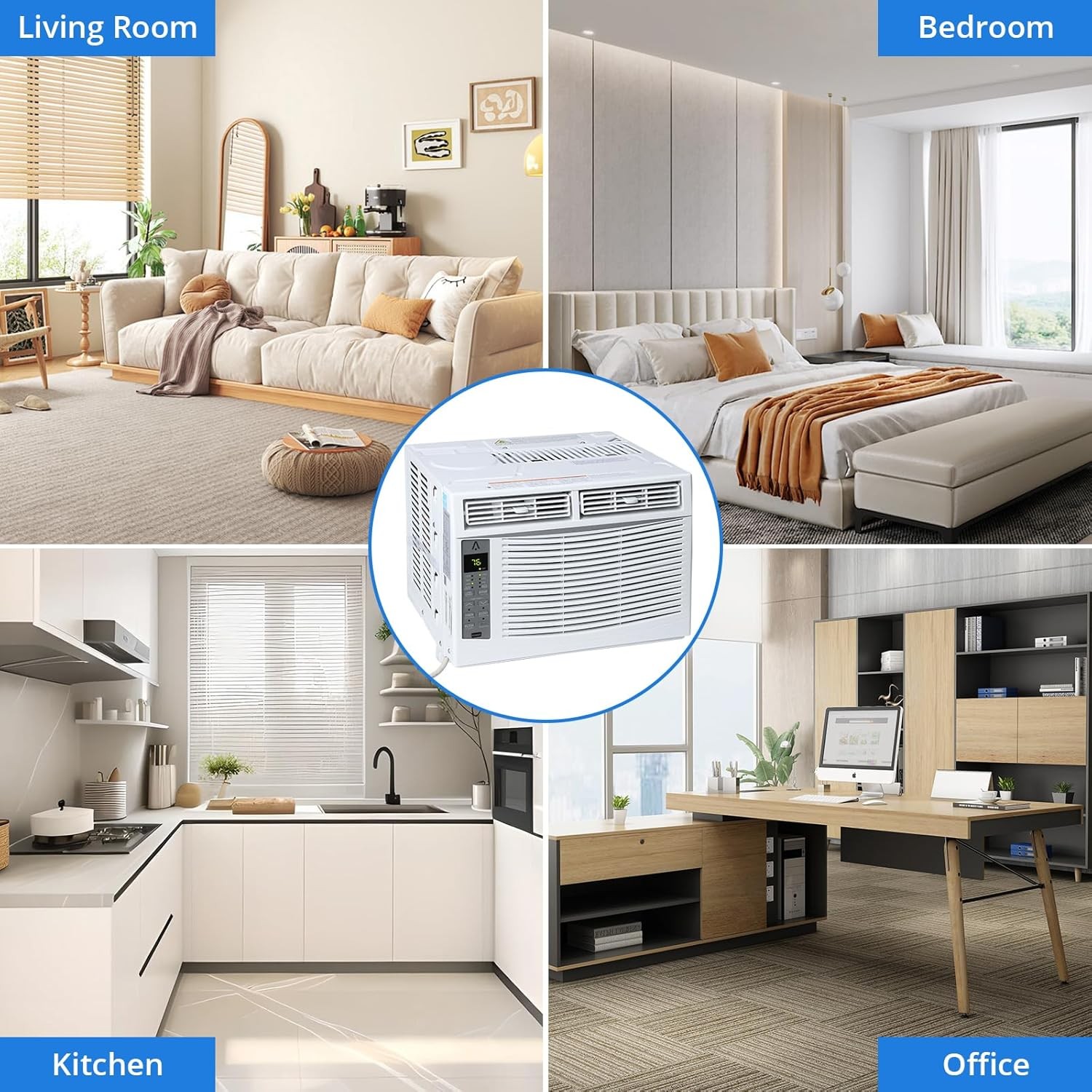 Window Air Conditioner 6000 BTU, Window AC Unit Cools Up to 250 Square Feet