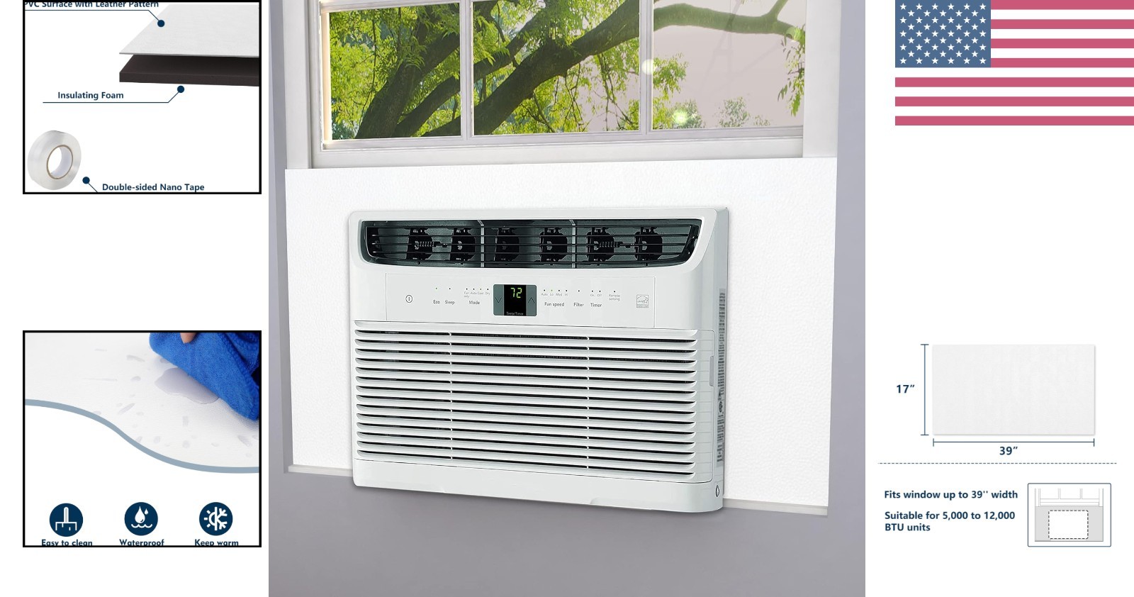 17×39 Inch Foam AC Insulation Panels for -Round Energy Savings & Comfort