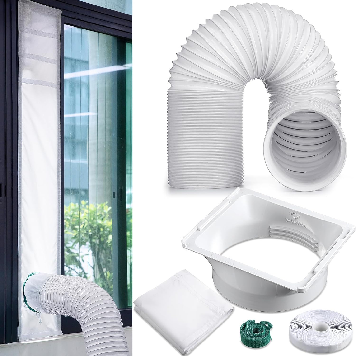 Portable Air Conditioner Window Vent Kit Include 10” X 40” -64”