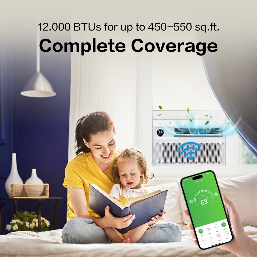 12000BTU WIFI Inverter Window Air Conditioner Energy-Saving Window AC Unit & Kit