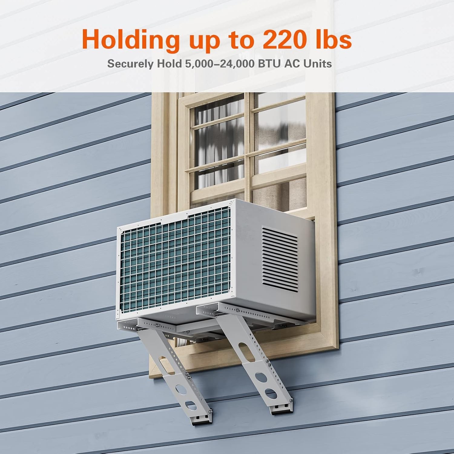 Universal Window Air Conditioner Mounting Support Bracket – Heavy Duty – 200 lbs