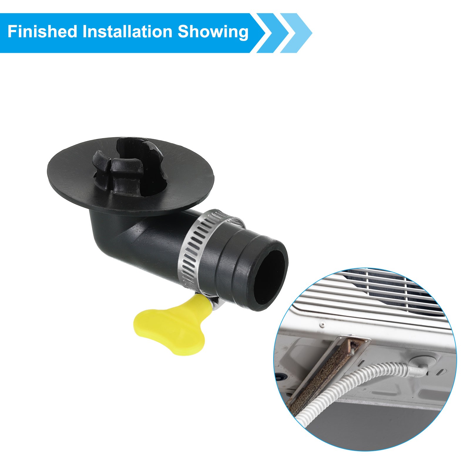 1pcs 17mm Air Conditioner Drain Hose Connector with Clamp Black Style12