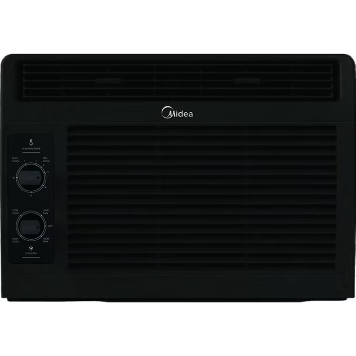 US Midea 5,000 BTU Mechanical Window Air Conditioner, 150 Sq Ft, Black