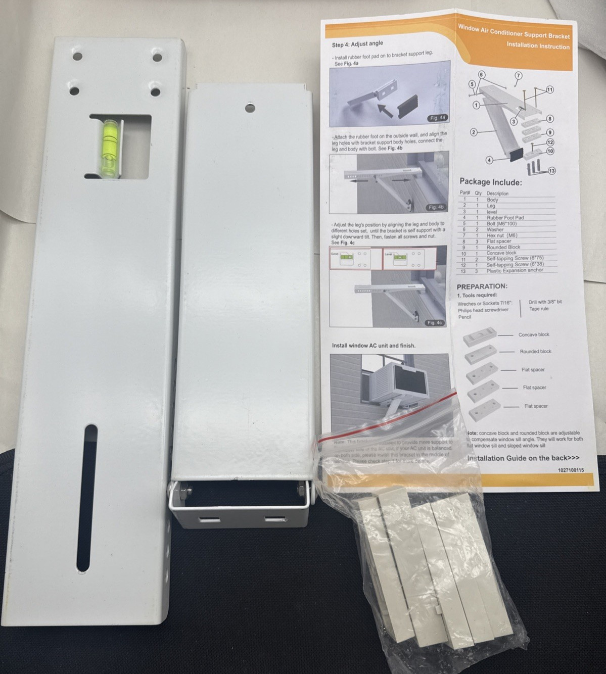 Window Air Conditioner Bracket Up to 85 lbs Designed to Fit 5,000 to 12,000 read