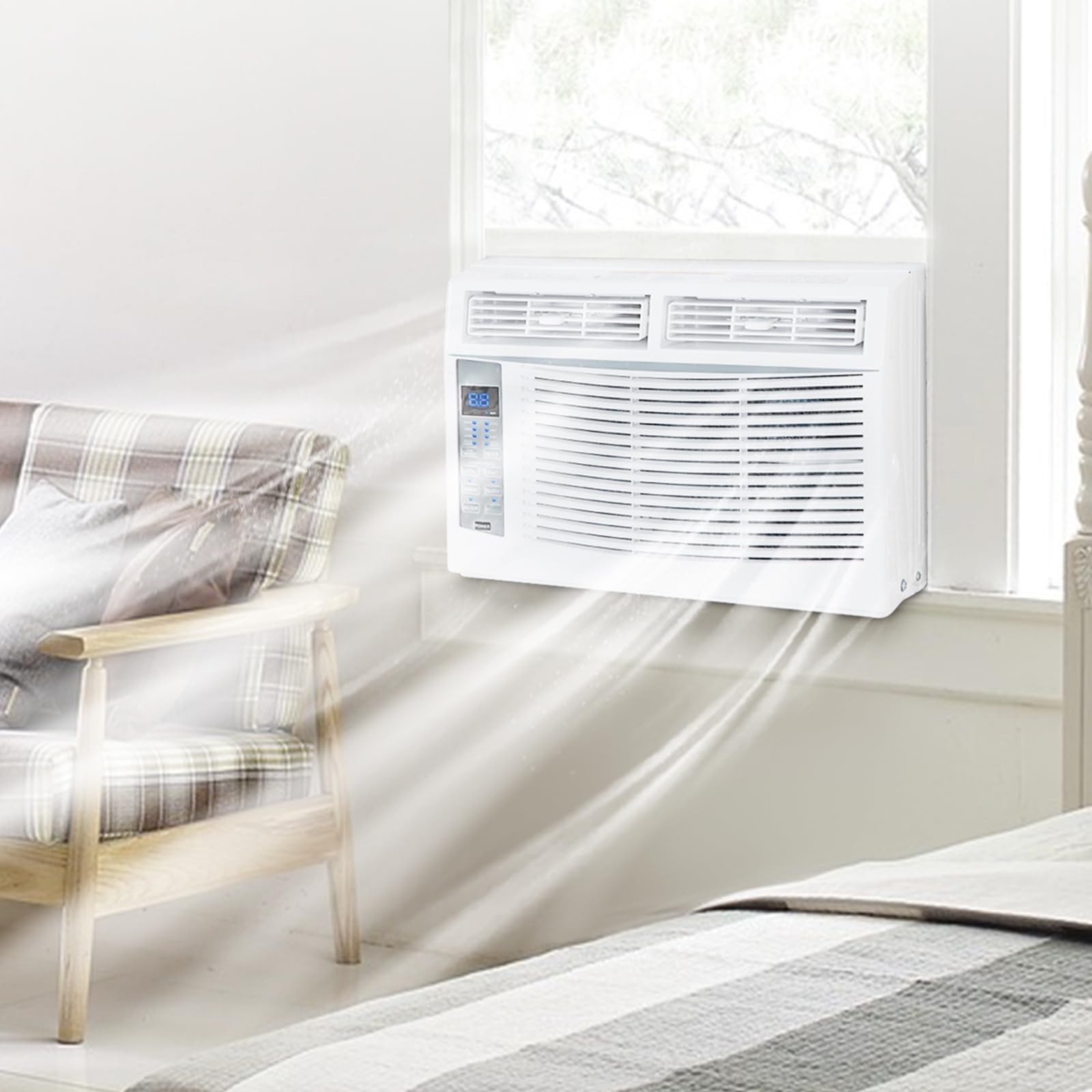 WiFi Enabled 6,000 BTU Window Air Conditioner, Smart Window AC Unit with Remote