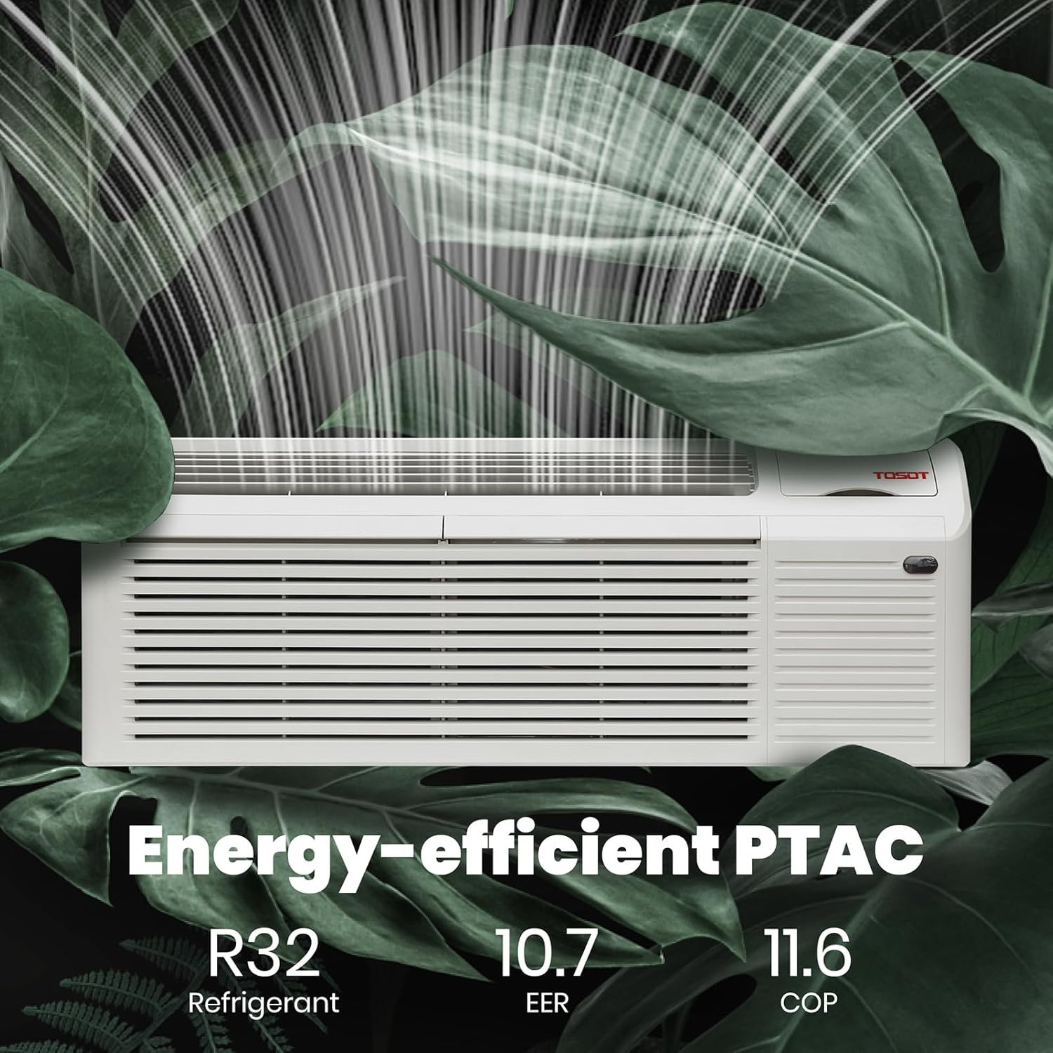 15,000 BTU PTAC Unit with Inverter Heat Pump & Electric Heater, 230V Energy Save