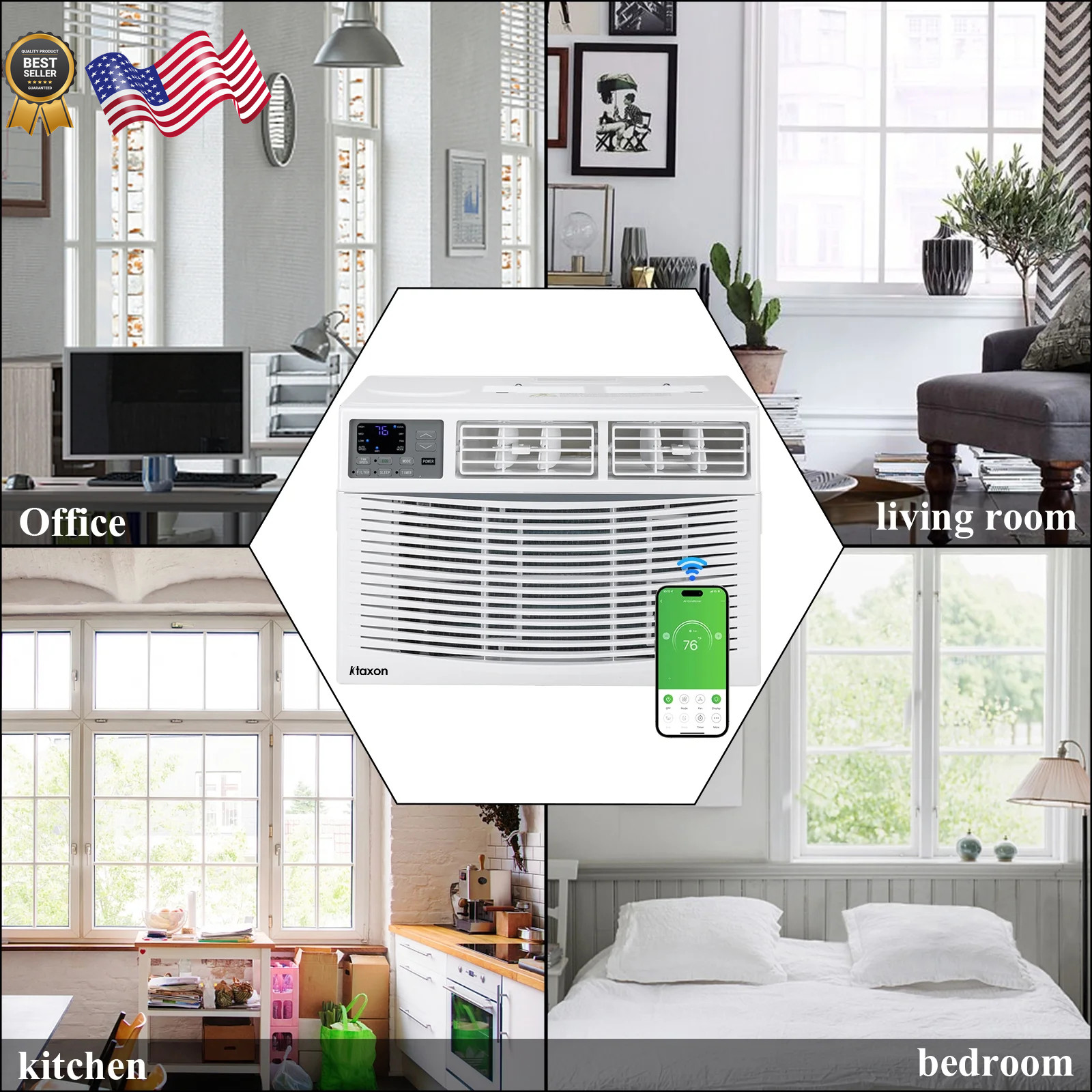 Air Conditioner 8,000 BTU 115-Volt Window Air Conditioner with Wifi and Eco Mode