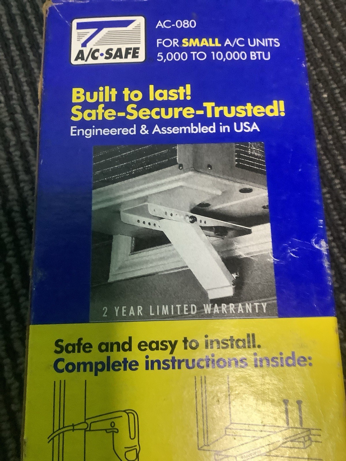 A/C Safe AC-080 Window Air Conditioner Support Bracket for Small Units to 80 lbs