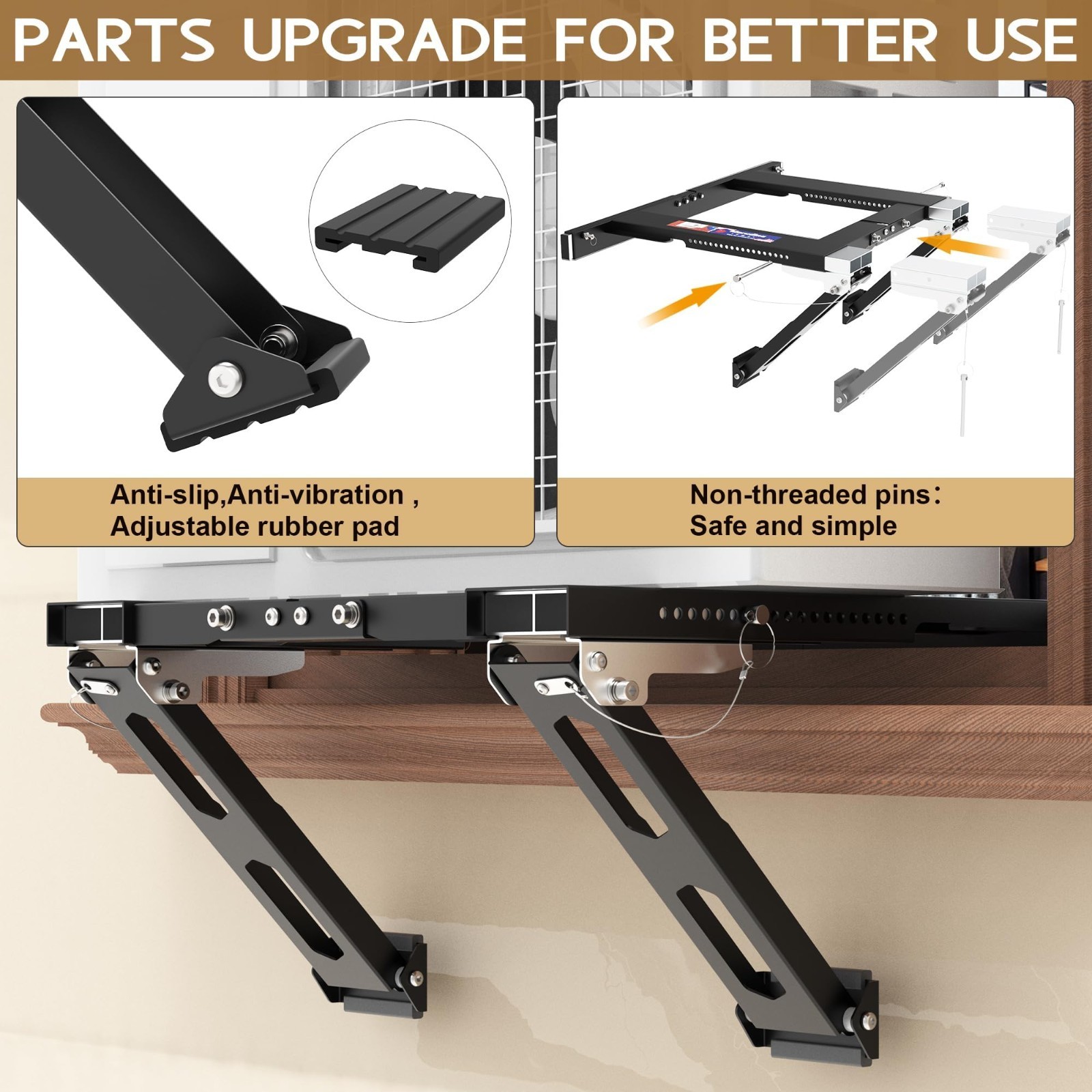 Adjustable Window AC Bracket – No Drill Installation, Extra Large Range, 300 lbs