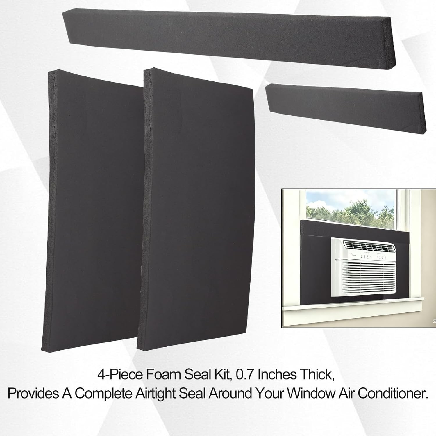 Upgraded Window AC Insulation Kit with PVC Full Edge Enclosure, Window Air Co…