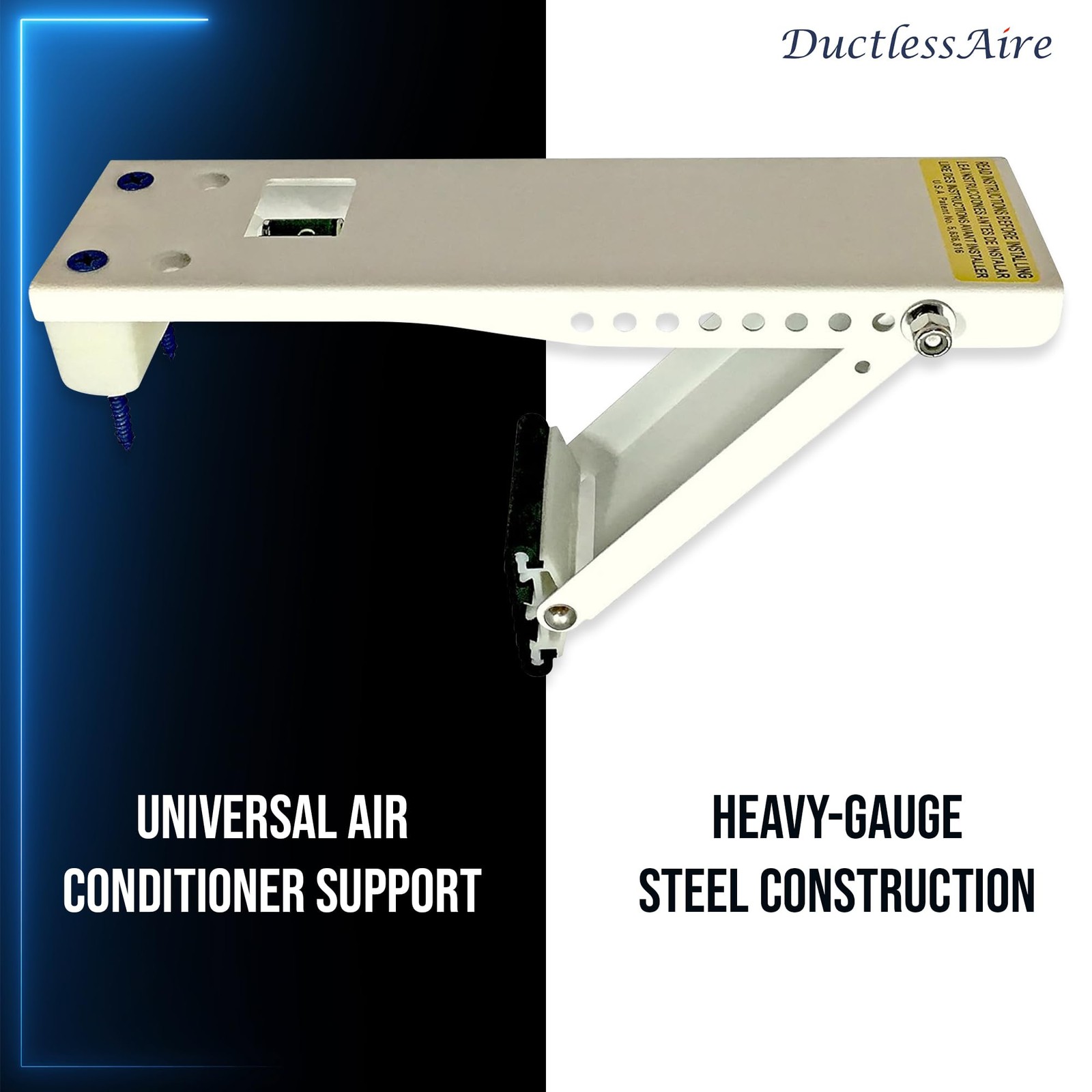 DA-80 AC Wall Mount Support Bracket Heavy Duty Mini Split HVAC 80 lbs White