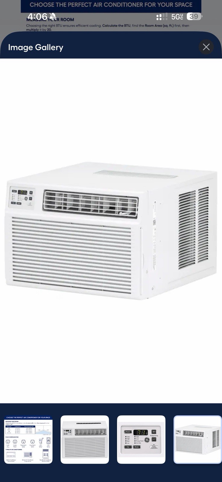 GE 11,800 BTU 230V Window Air Conditioner with Heat & Remote, White Fast Ship ✅✅