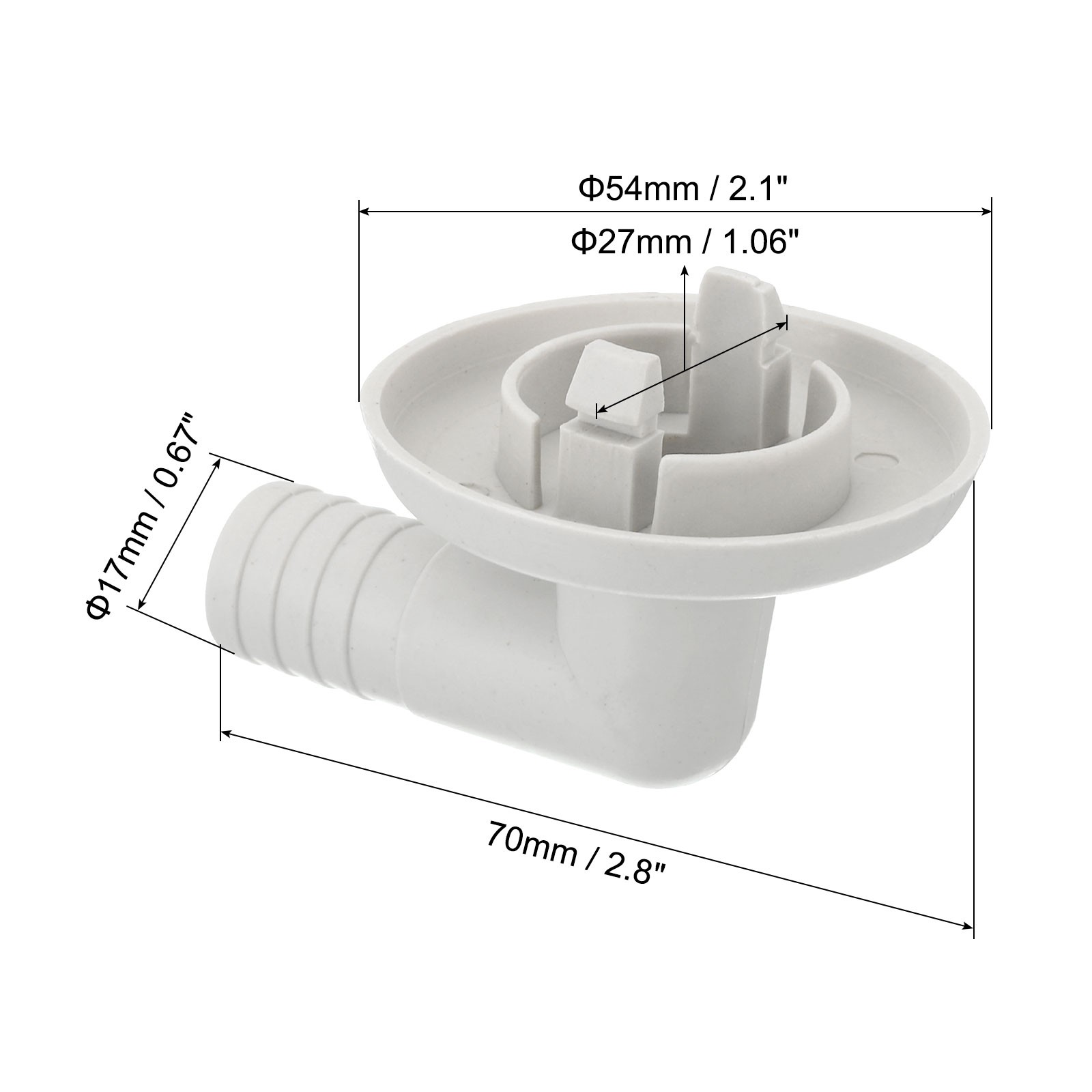 1pcs 27mm Air Conditioner Drain Hose Connector with Clamp, White Style 9