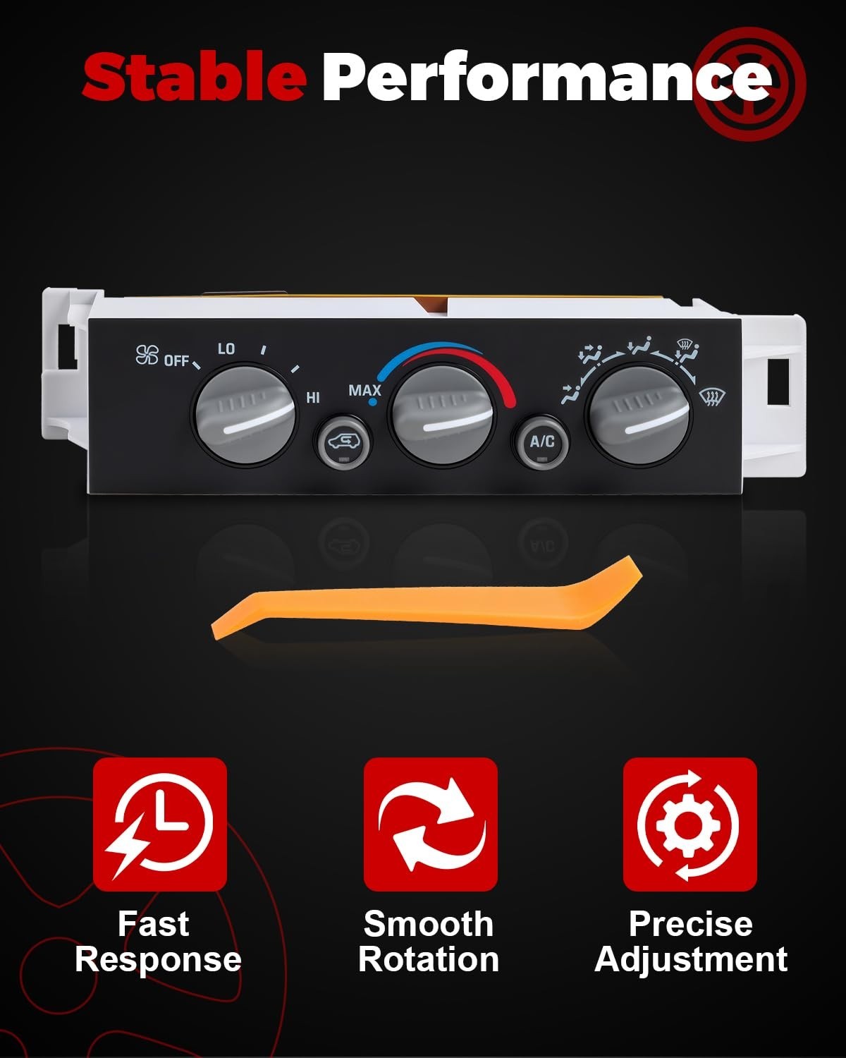 Front A/C Heater Climate Control Module Panel Without Rear Window Defogger Co…