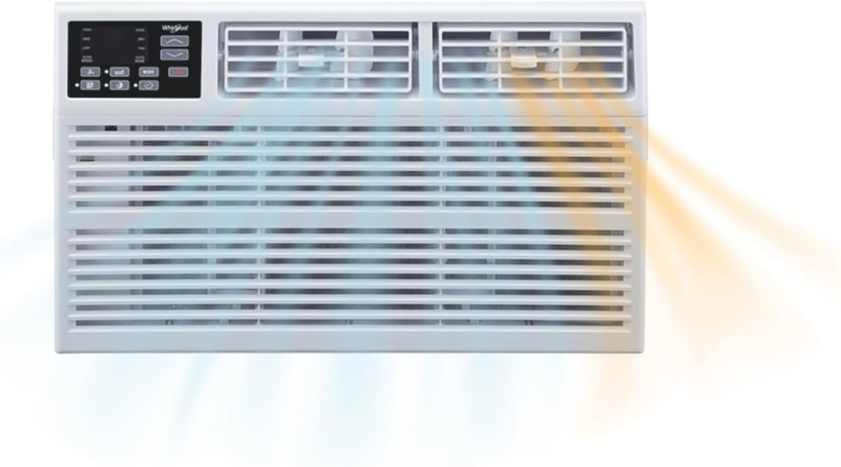 Whirlpool 18,000 BTU 230V Window AC w/Supplemental Heat Rooms up to 1000 Sq Ft