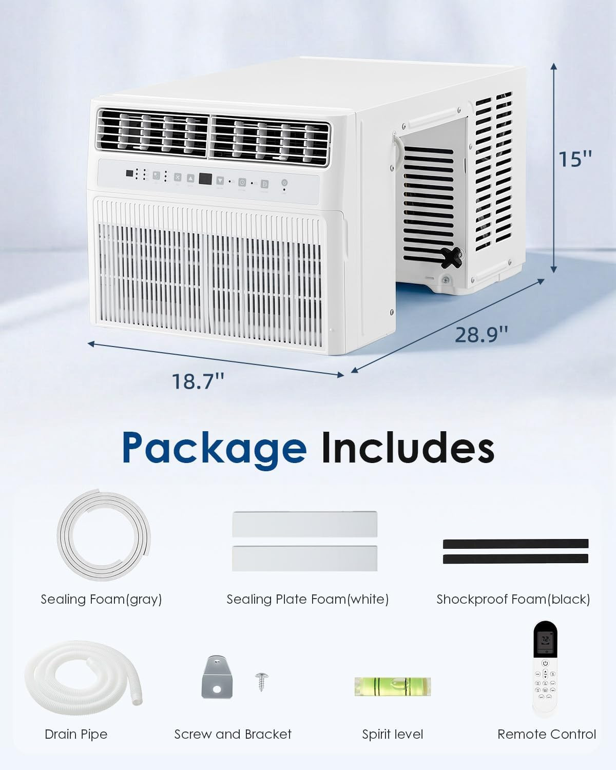 U-Shaped Window Air Conditioner, 12000BTU AC Unit Cools up to 350 Sq.Ft w/Remote
