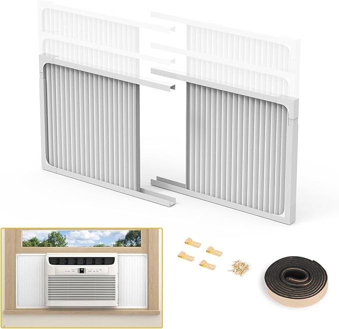 Window Air Conditioner Side Panels with Frame Adjustable Extra Wide 2 Pack