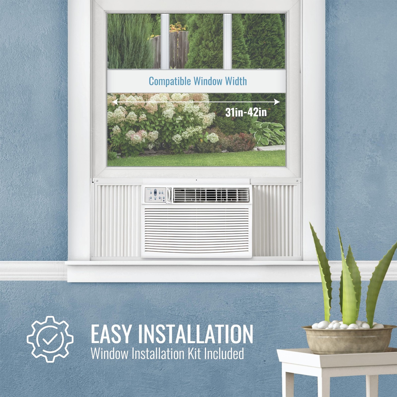 Keystone 23,200 BTU 230V Window-Wall Air Conditioner with 16,000 BTU Suppleme…