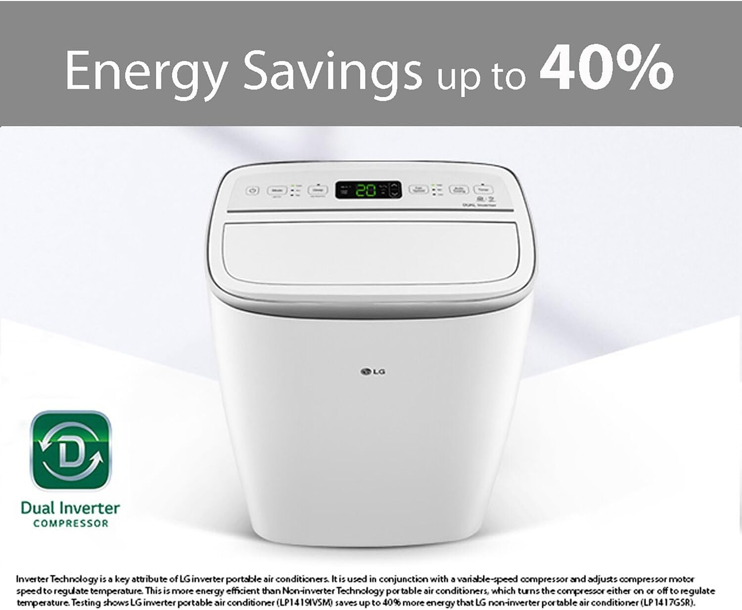 LG Dual Inverter 10,000 BTU Portable Air Conditioner Unit – – Scratch & Dent