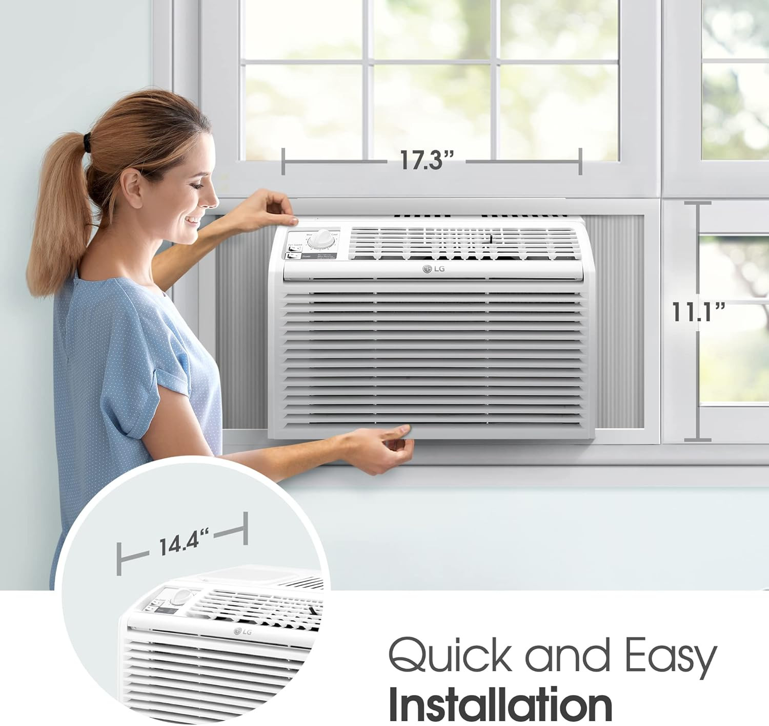LG 5000 BTU Window Air Conditioners [2023 New] Easy Mechanical Control Ultra-Qui