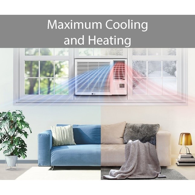 LG 12,000-BTU 230V Window Air Conditioner w/ Heater & Remote for Large Rooms