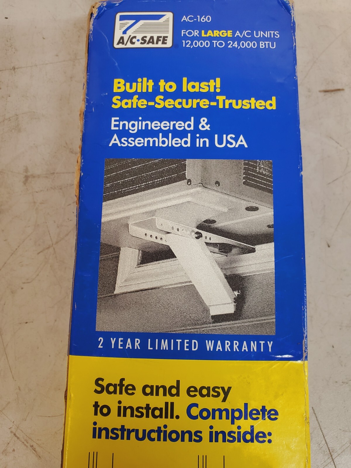 A/C Safe Support Bracket for Window Air Conditioner AC-160 | 160Lb | Walls 4-11″