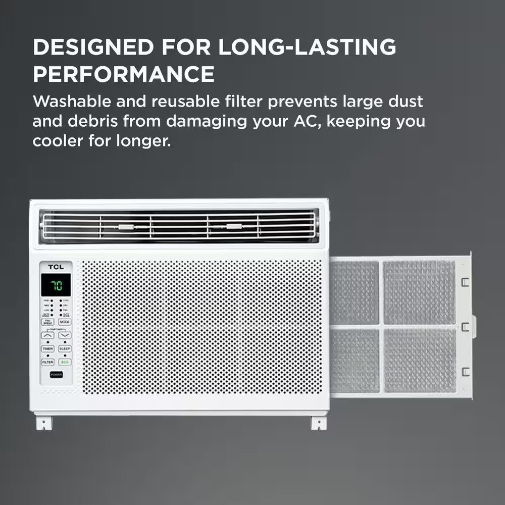 6,000 BTU (DOE) Window Air Conditioner Cools 250 Sq. Ft. with Remote in White