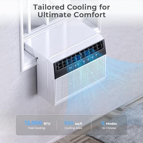 Electactic U-Shaped Window Air Conditioner, 12000BTU Window AC Units Cools up…