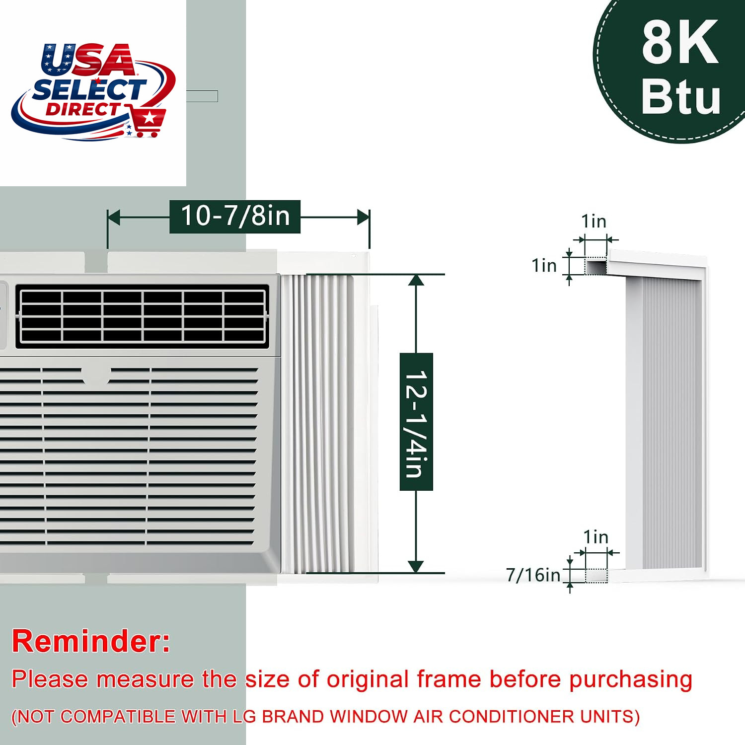 Adjustable Insulation AC Side Panels for 8000 BTU Window Unit