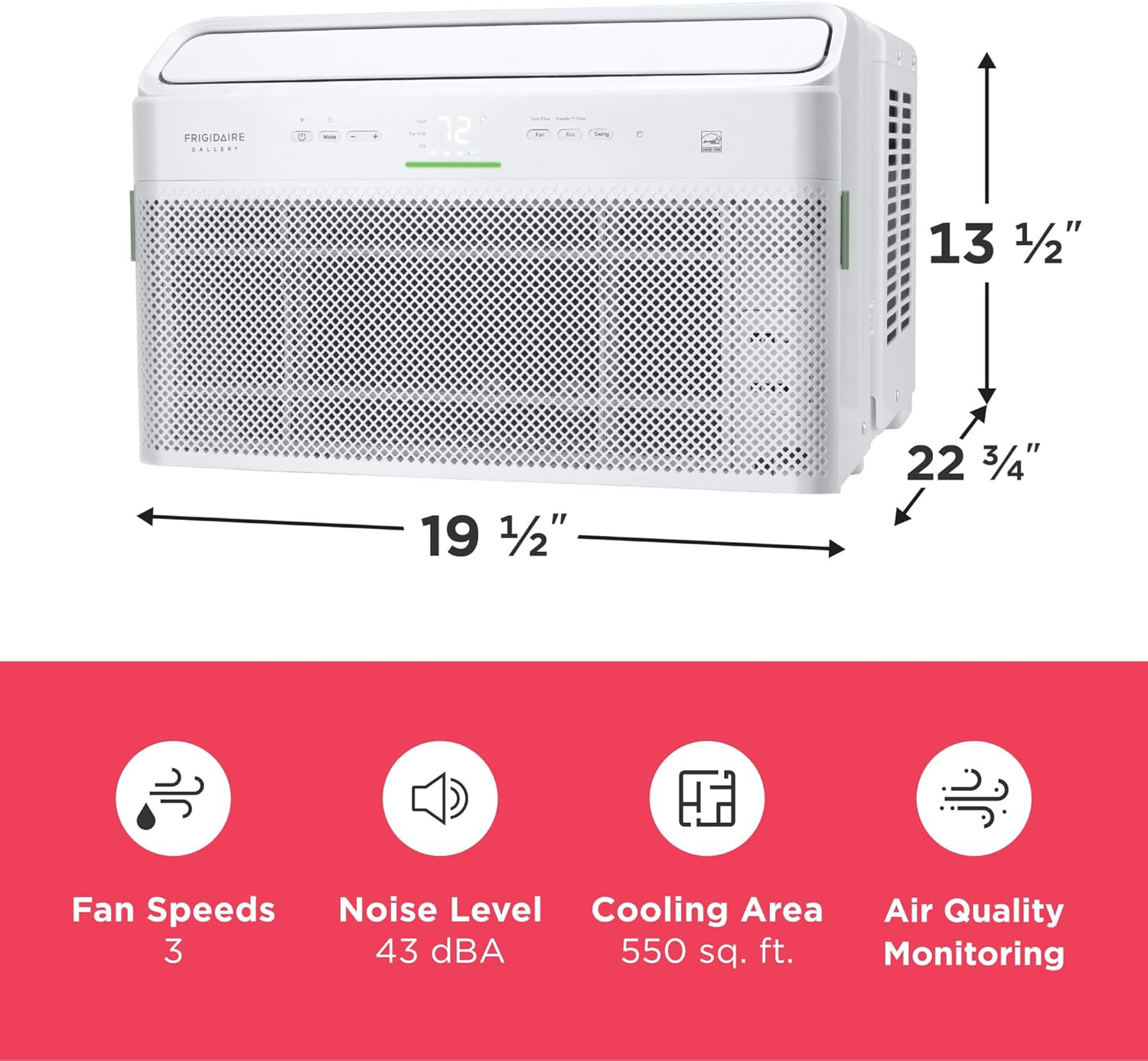 Frigidaire Gallery 12,000 BTU Smart Inverter Window Air Conditioner with Wi-Fi,