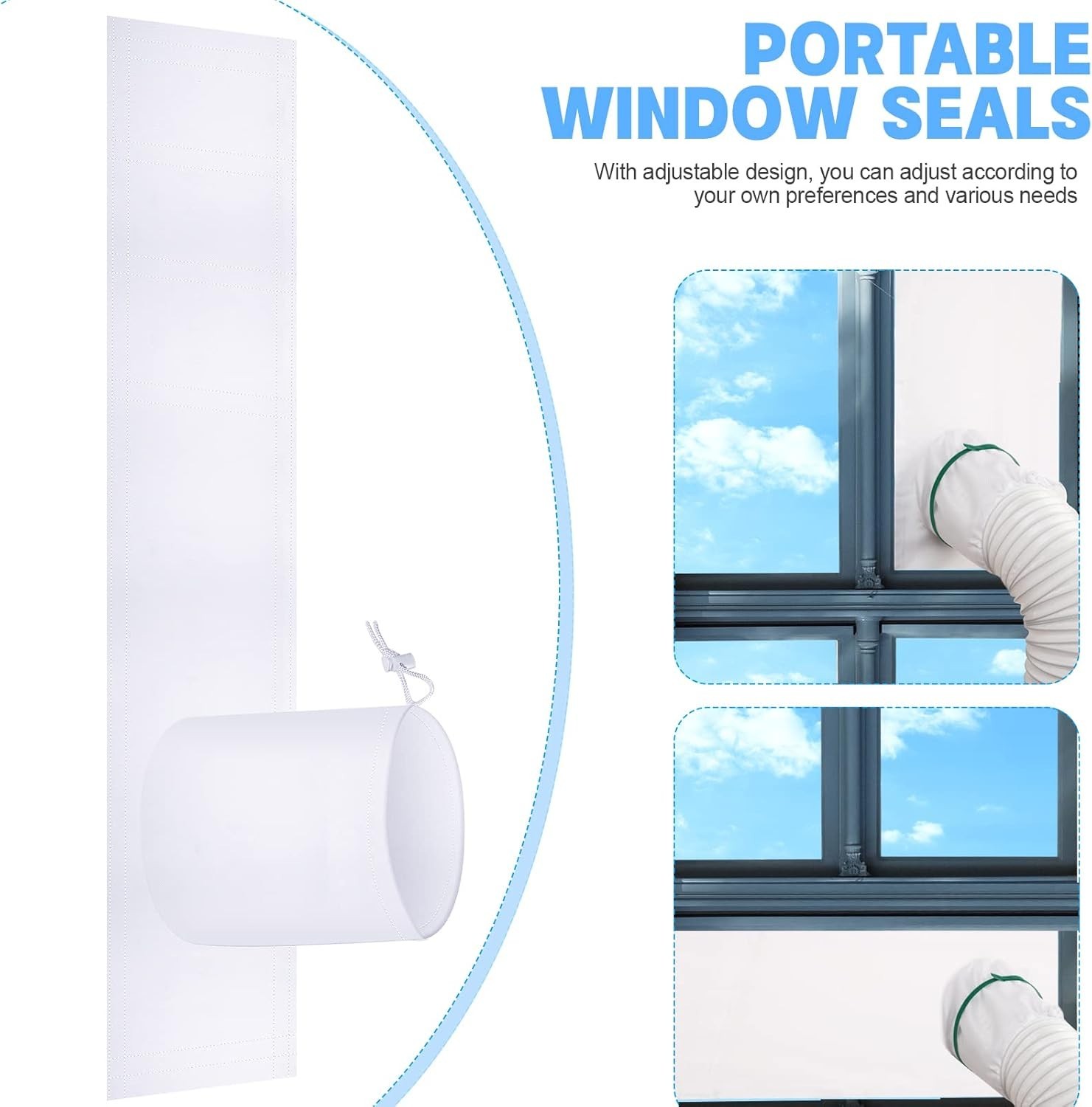 Energy-Efficient Portable AC Window Vent Kit – Fits Windows 34 to 64 Inches