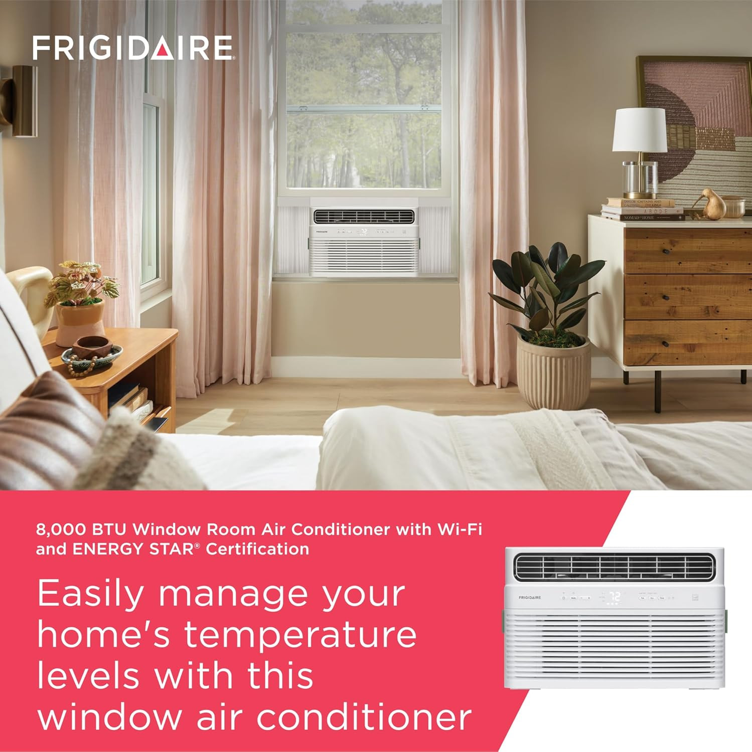 Frigidaire 8,000 BTU Smart Inverter Window Air Conditioner with Wi-Fi and Energy