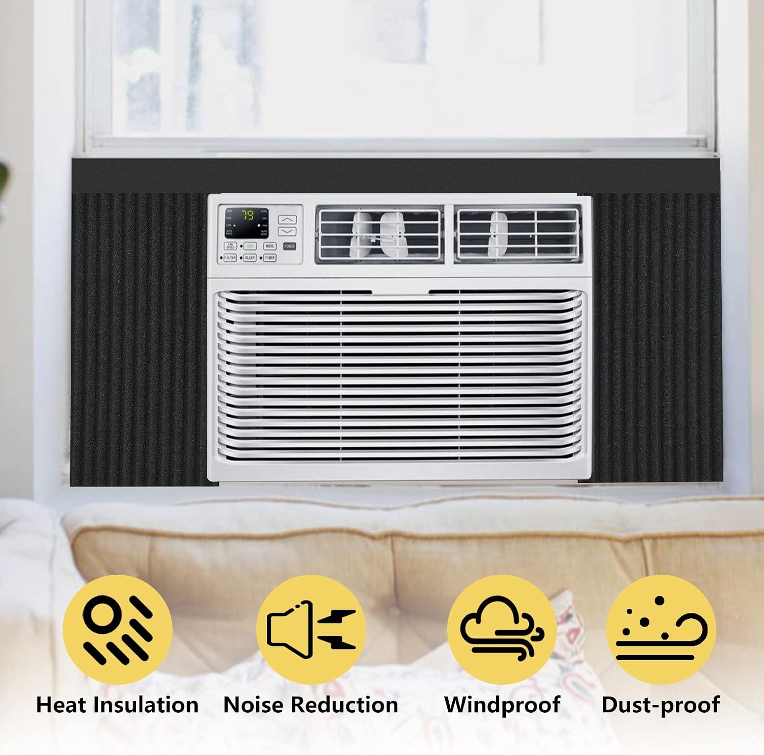 Window Air Conditioner Foam Insulated Panels 17″ H x 9″ W x 7 8″ T Window AC