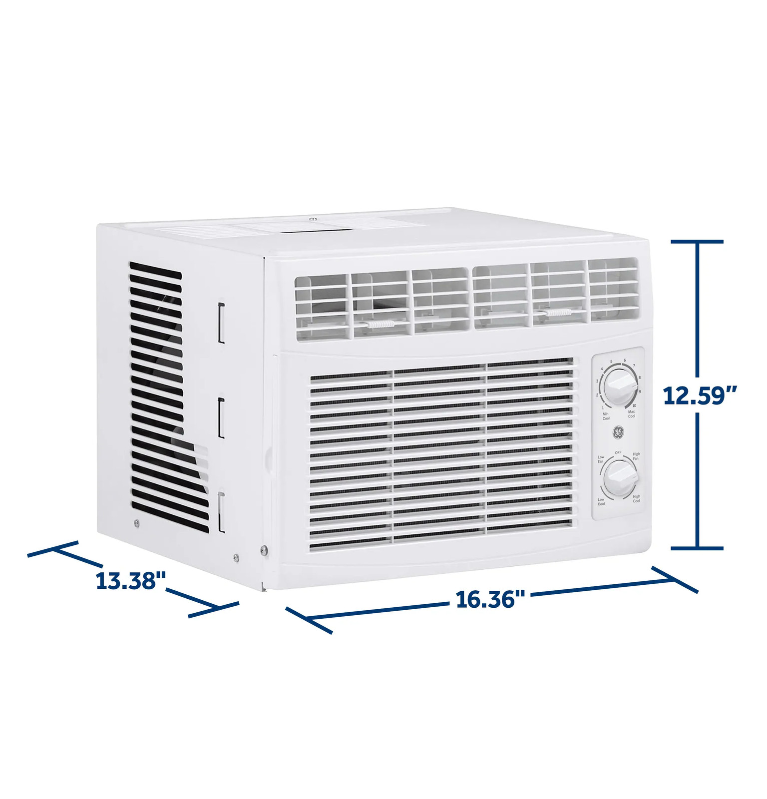 GE 5000 BTU Window Air Conditioner 115V Small Room 150 sq ft White