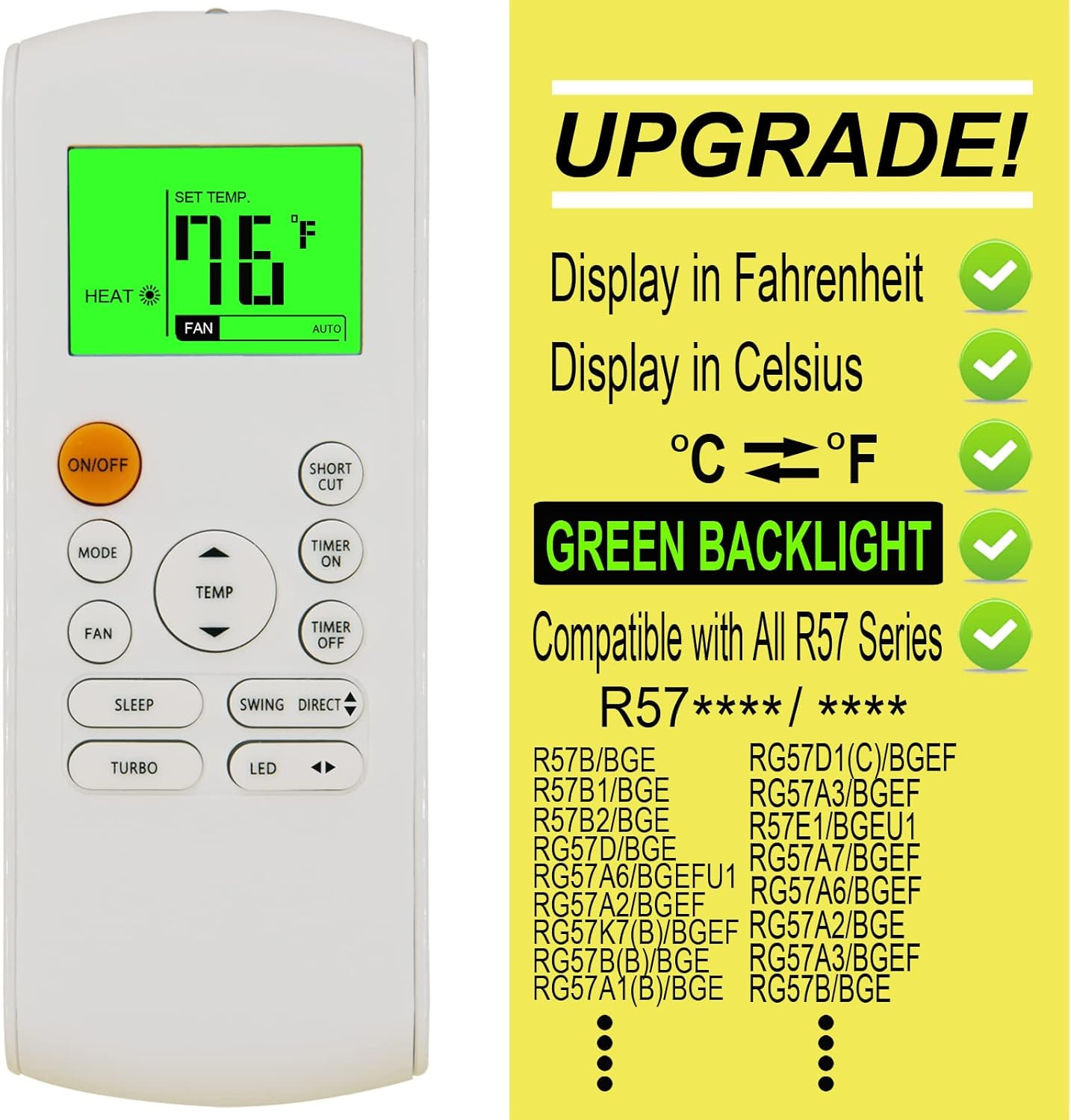 Replacement Remote Control for Midea MRCOOL FRIMEC Klimaire AC Air Conditioner R