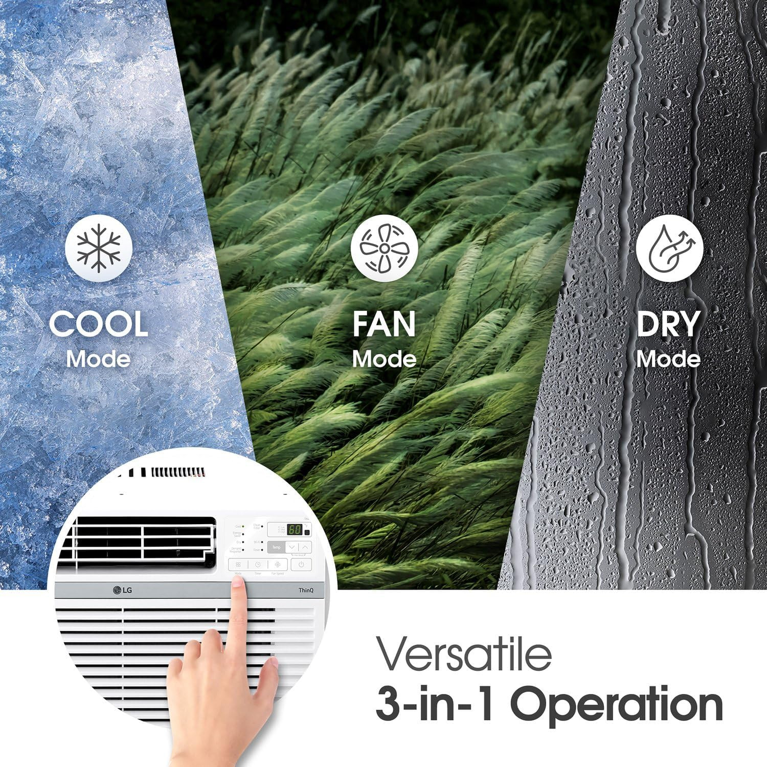 LG 12,000 BTU Window Air Conditioner with Remote , Wifi App, Ultra-Quiet, Washab