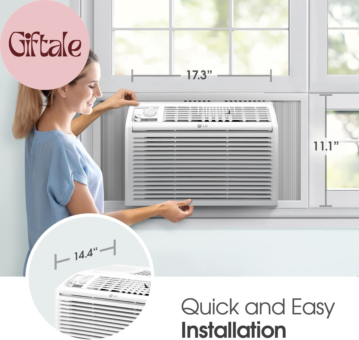 5000 BTU Window Air Conditioners [2023 New] Easy Mechanical Control Ultra-Quiet