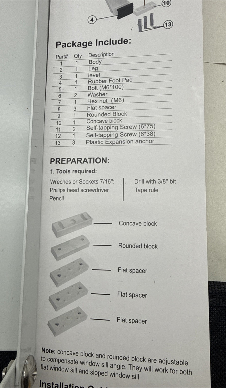 Window Air Conditioner Bracket Up to 85 lbs Designed to Fit 5,000 to 12,000 read