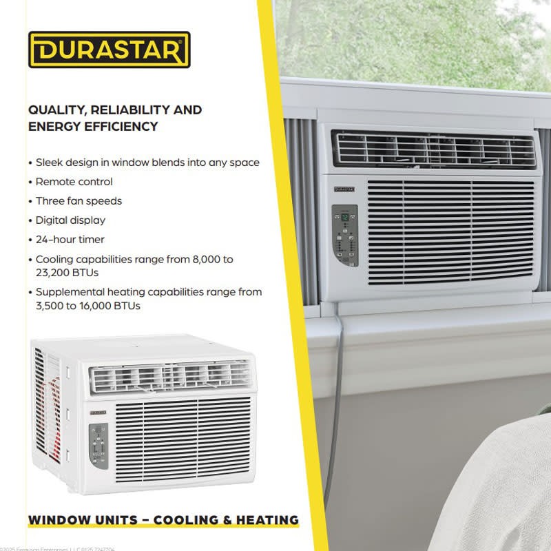 Durastar DRWHC232XNA1 23,200 BTU 230V Window Air Conditioner – White