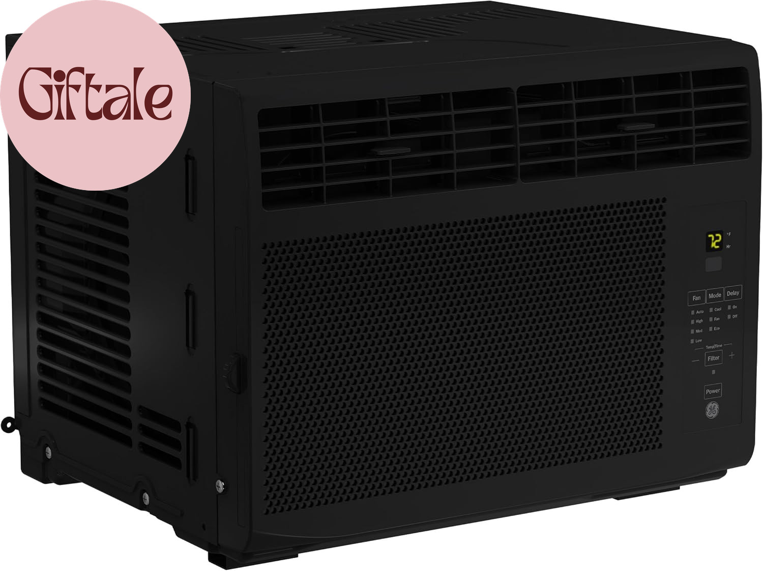 6,000 BTU Electronic Window Air Conditioner, Black Compact AC Cools Rooms up to