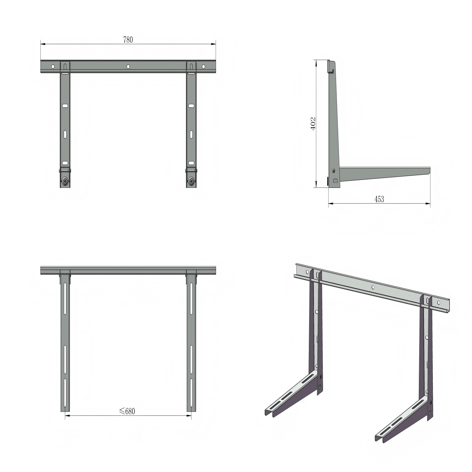 Mini Split AC Conditioner Wall Mounting Bracket, Heavy-Duty Wall Bracket 150 Lbs