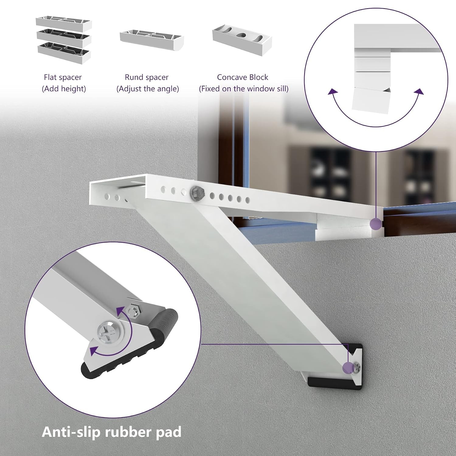 Mxclimate Window AC Heavy Duty Support Bracket Up to 85 Lb Light Duty Mounting
