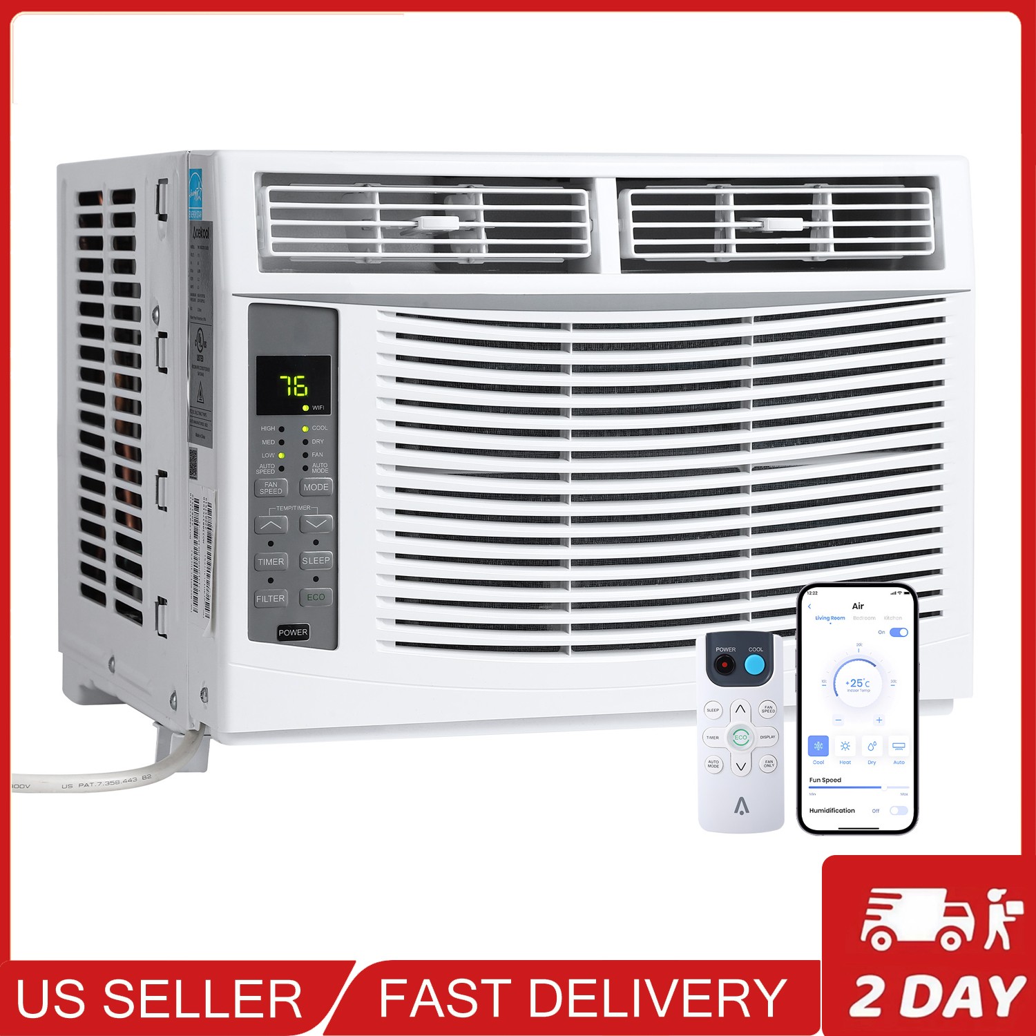 6000 BTU Window Air Conditioner with WiFi Window AC Unit with Remote App Control