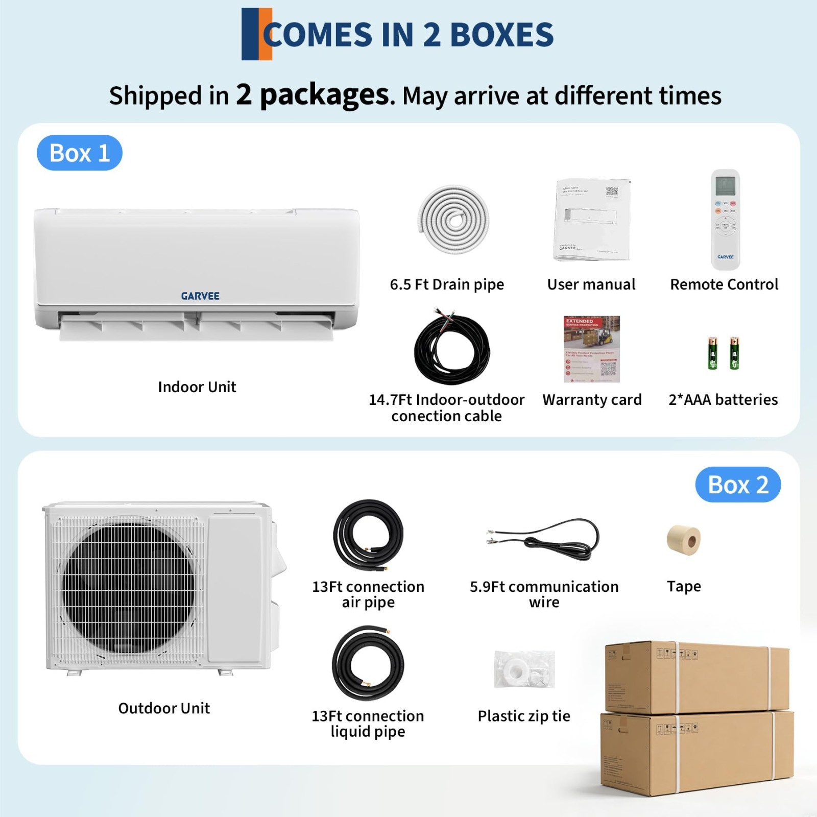 24000 BTU Ductless Mini Split AC Heater 19 SEER2 WiFi Alexa 230V