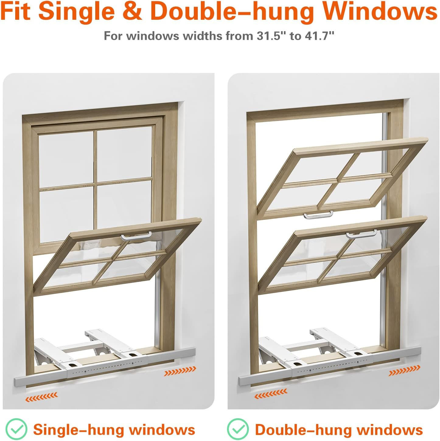 No Drill Window AC Support Bracket, Fits Single & Double-Hung Windows, Holds up