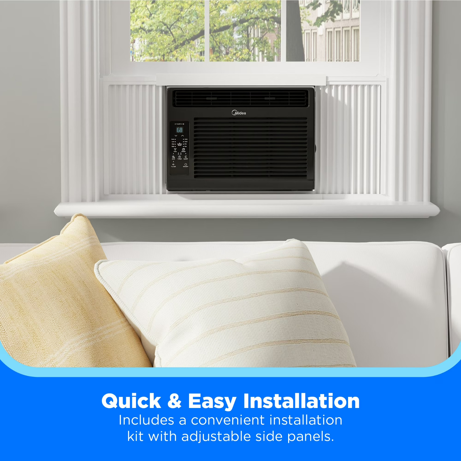 US Midea 5,000 BTU Window Air Conditioner, Cools Up To 150 Sq Ft, 3 Cooling Mode