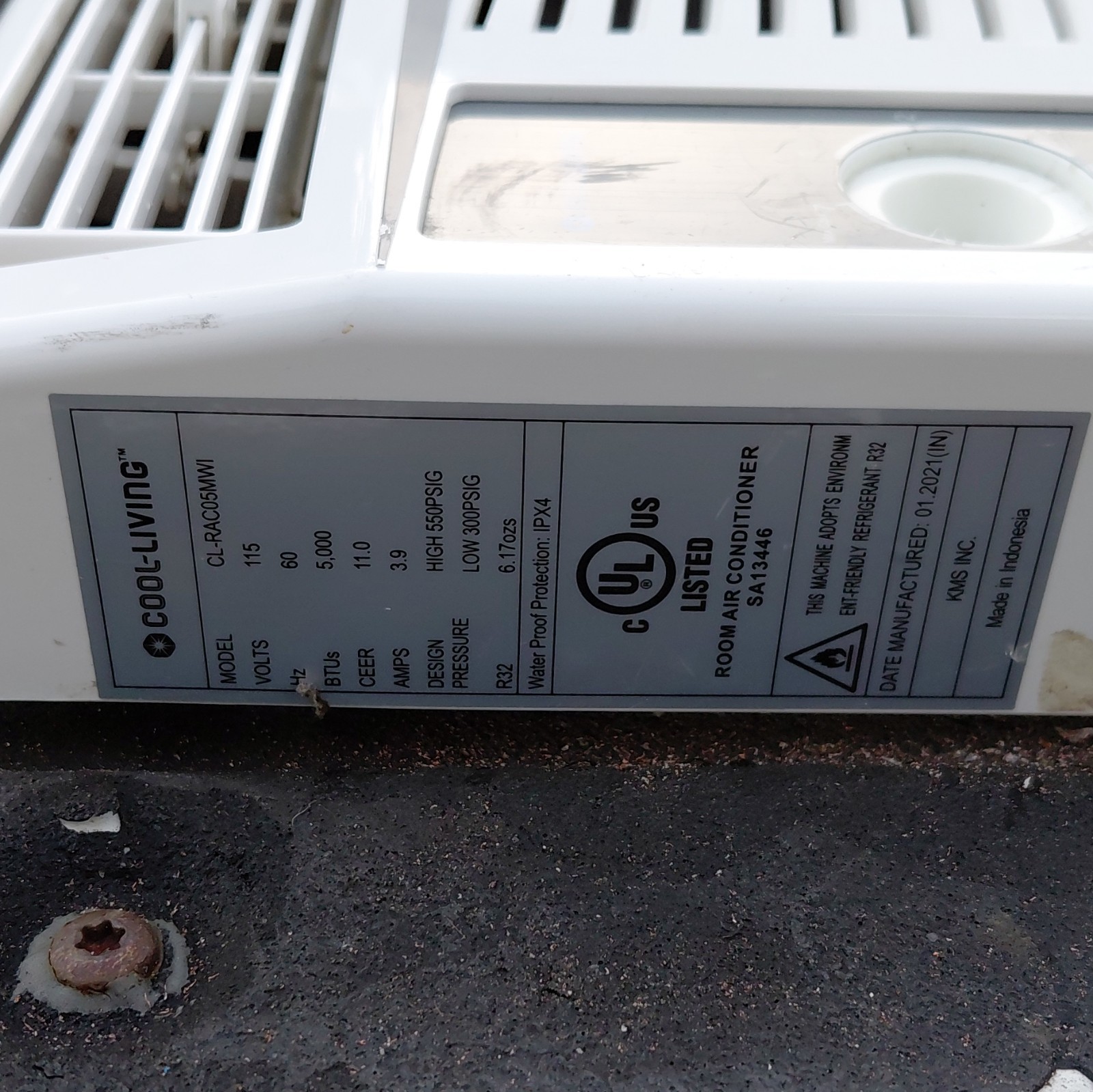 Cool-Living CL-RAC05MW 5000 BTU 115V Window/Thru-Wall AC FACE PLATE Assembly