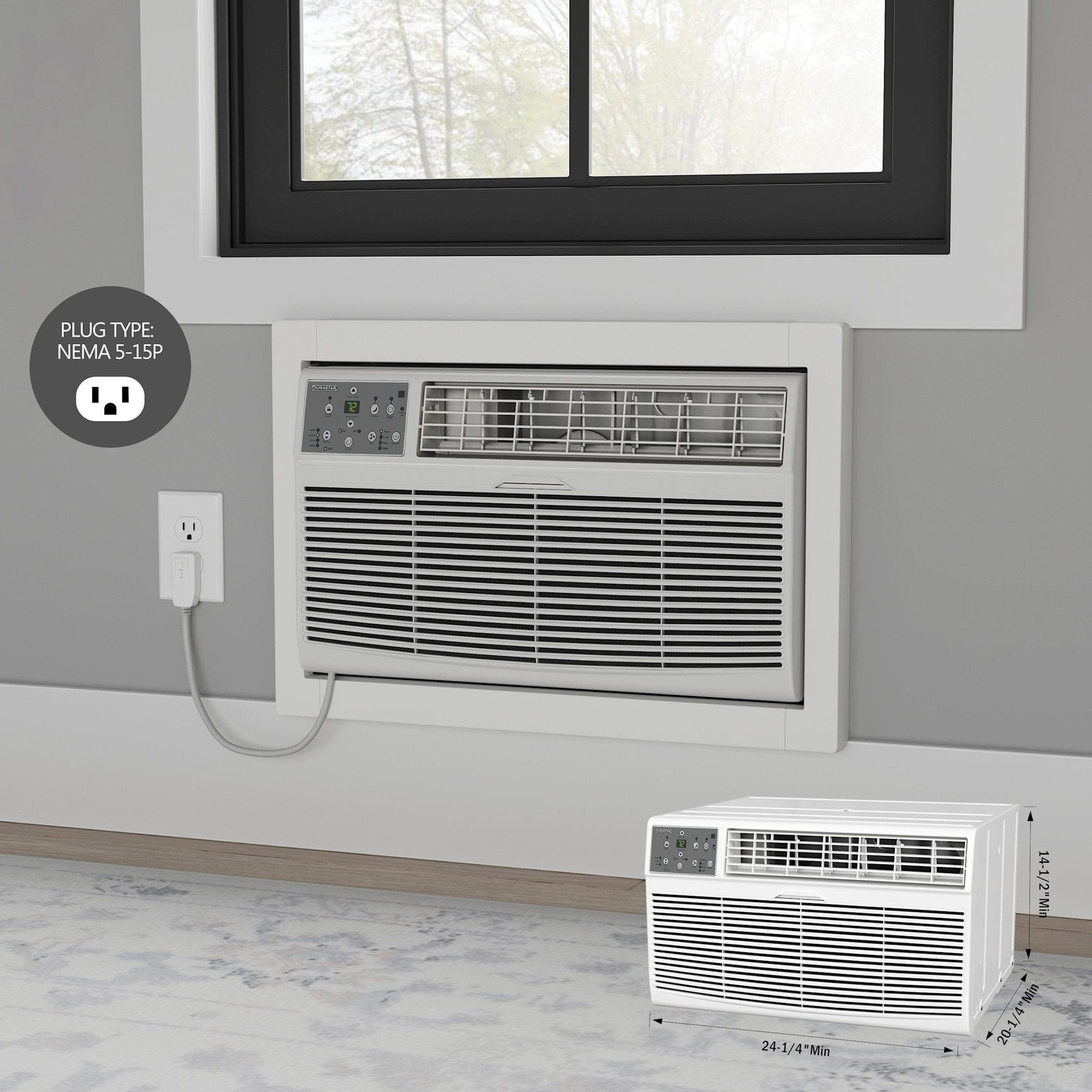 Durastar DRTAC121XNA1 12,000 BTU 115V Through the Wall Air – White