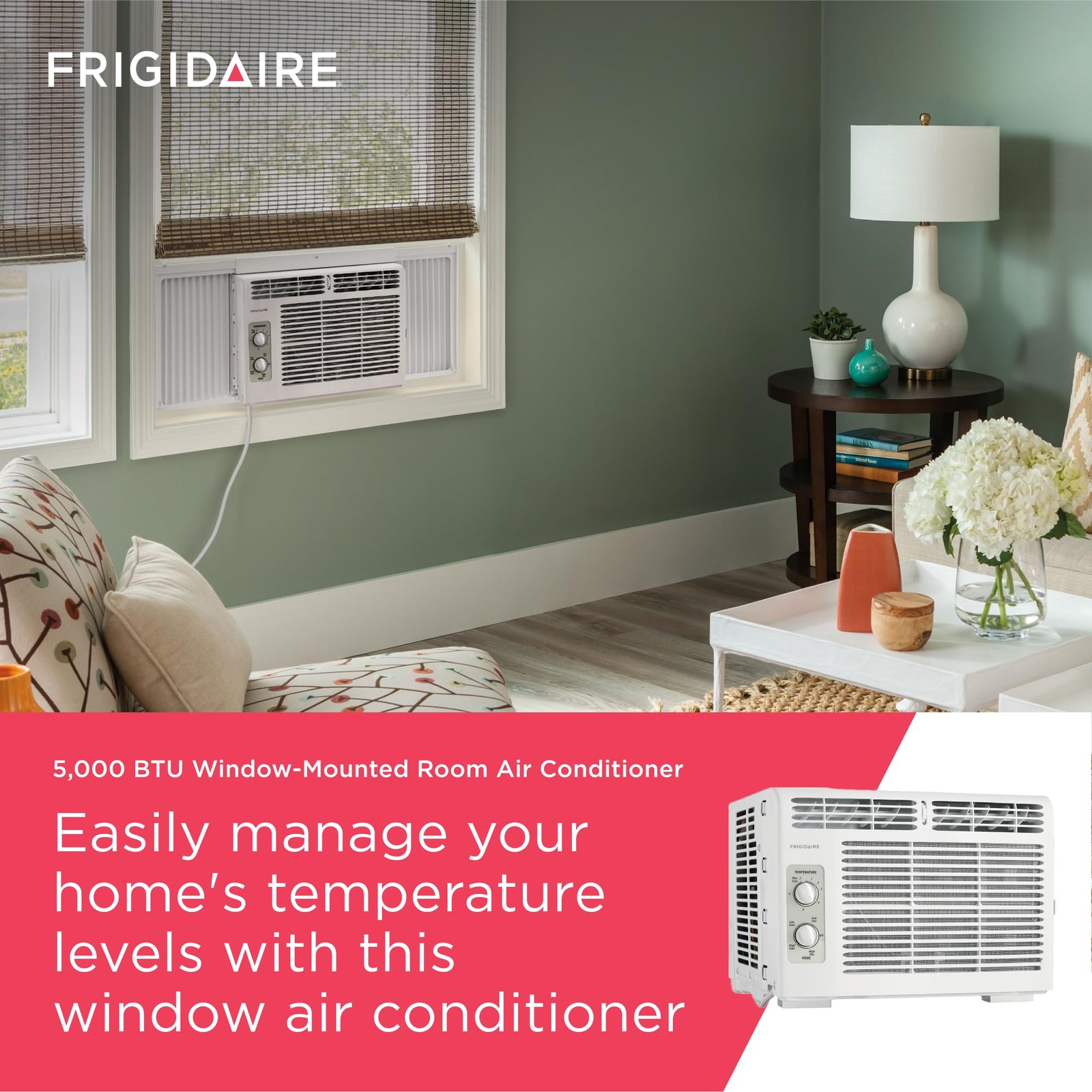Frigidaire 5000 Btu Window-Mounted Air Conditioner Cools Up To 150 Sq. Ft.