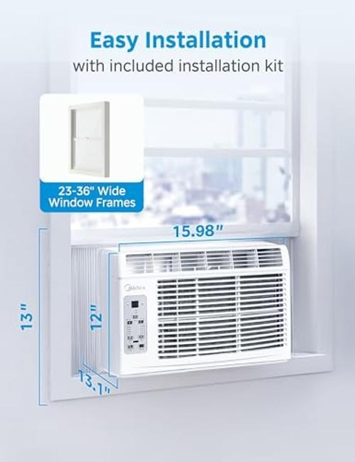 Midea 6,000 BTU Window Air Conditioner, 3-in-1 6,000 BTU, Electronic Control